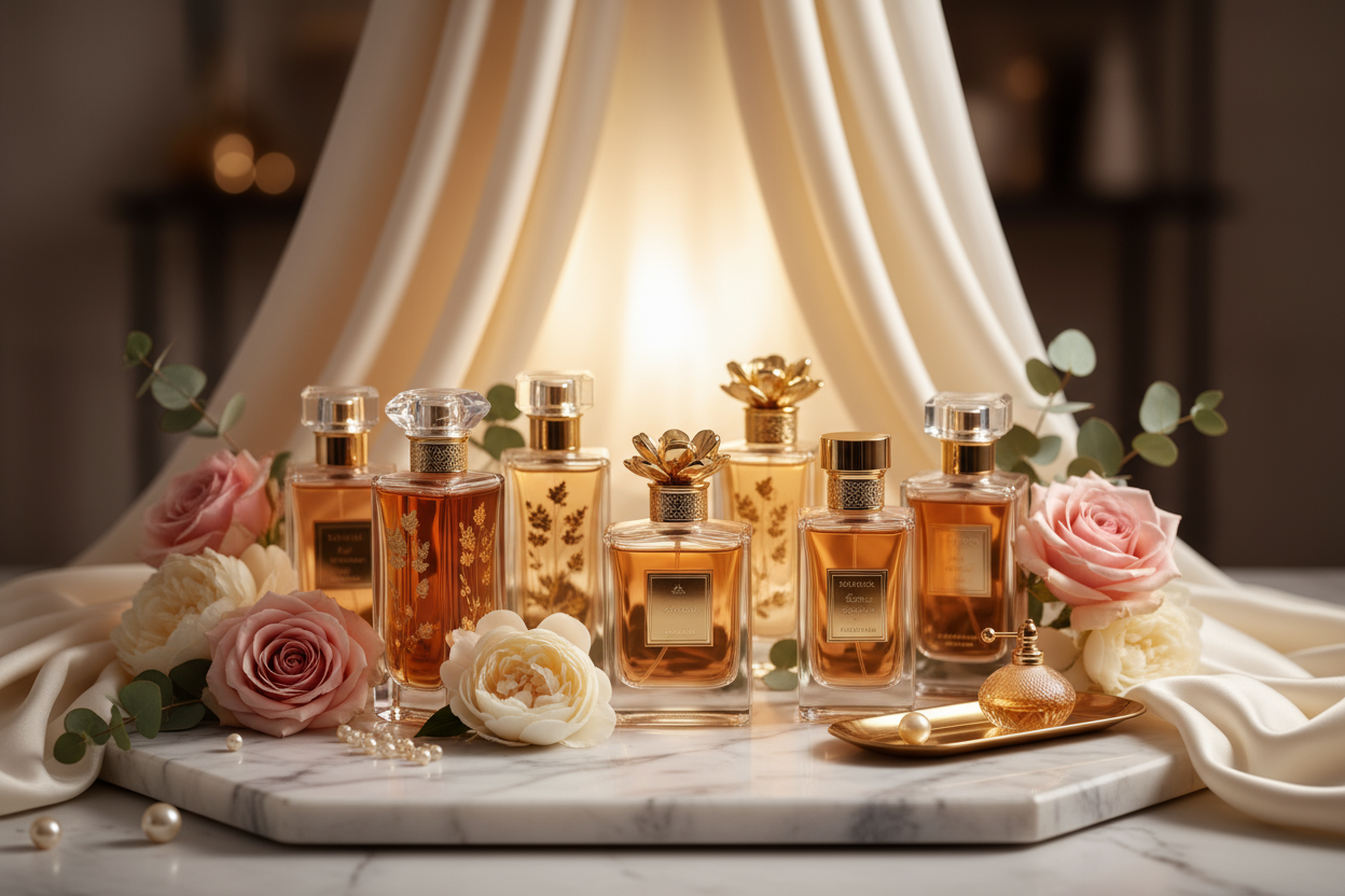 Image that can be use on an about us page for a luxury fragrance store 